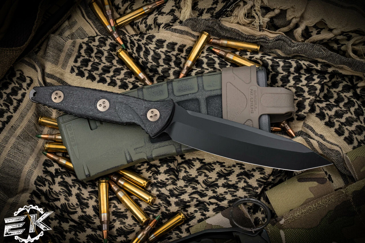 Microtech Socom Alpha Carbon Fiber Fixed Blade Knife 5.0" DLC Tanto 114-1DLCCFS 4 Microtech Socom Alpha Carbon Fiber Fixed Blade Knife 5.0" DLC Tanto 114-1DLCCFS - Image 2