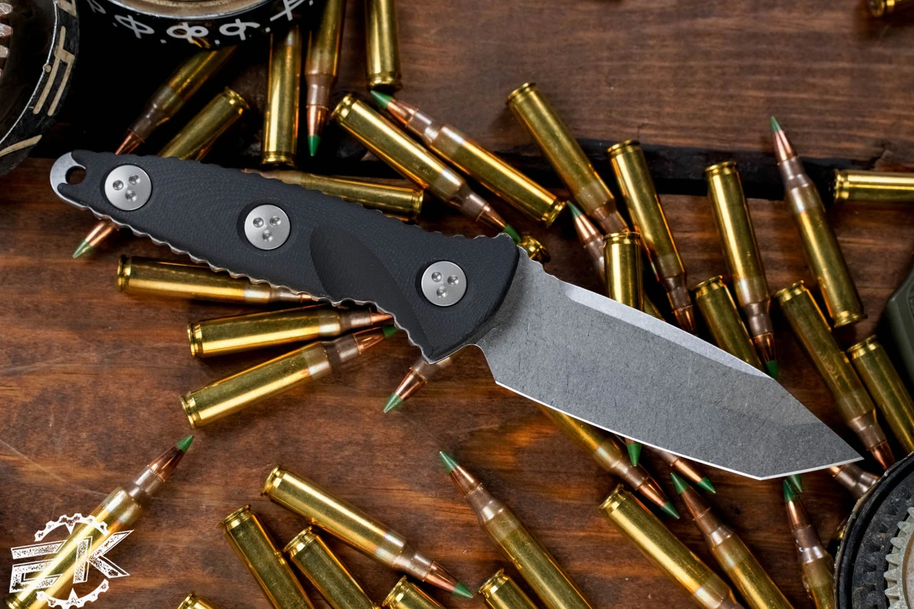 Microtech Socom Alpha Mini Fixed Blade Knife Black G10 3.75" Tanto Stonewash 114M-10 4 Microtech Socom Alpha Mini Fixed Blade Knife Black G10 3.75" Tanto Stonewash 114M-10 - Image 2