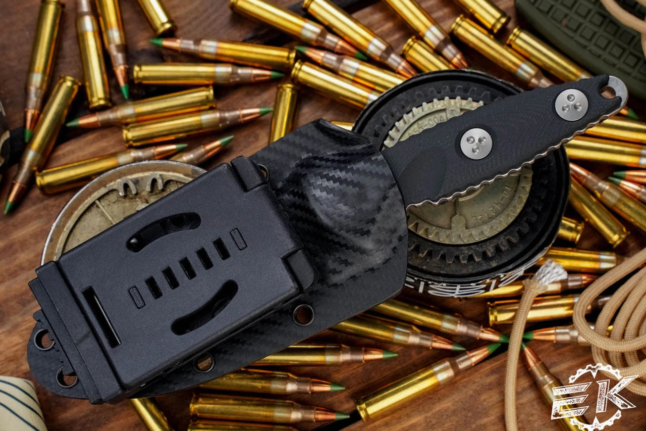 Microtech Socom Alpha Mini Fixed Blade Knife Black G10 3.75" Tanto Stonewash 114M-10 5 Microtech Socom Alpha Mini Fixed Blade Knife Black G10 3.75" Tanto Stonewash 114M-10 - Image 3