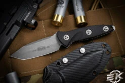 Microtech Socom Alpha Mini Fixed Blade Knife Black G10 3.75" Tanto Apocalyptic 114M-10AP