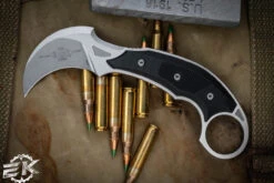 Microtech/Bastinelli ICONIC Karambit Fixed Blade Knife 2.25" Hawkbill Stonewash 118-10R