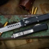 Microtech Ultratech Hellhound OTF Automatic Knife Black 3.4" Stonewash 119-10S