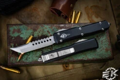 Microtech Ultratech Hellhound OTF Automatic Knife Black 3.4" Stonewash 119-10S