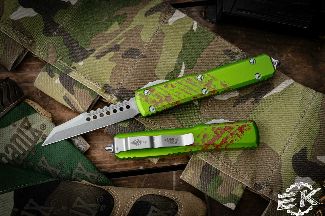 Microtech Ultratech Zombie-Tech Set Warhound/Hellhound OTF 3.4" Stonewash 119-10SETZTS 5 Microtech Ultratech Zombie-Tech Set Warhound/Hellhound OTF 3.4" Stonewash 119-10SETZTS - Image 3