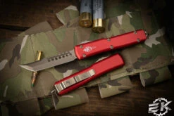 Microtech Ultratech Hellhound OTF Automatic Knife Red 3.4" Bronze 119-13RDS