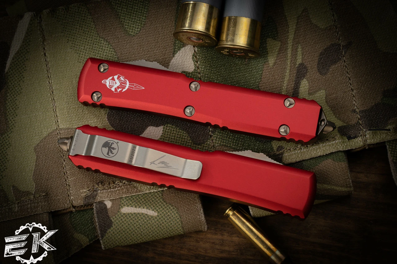 Microtech Ultratech Hellhound OTF Automatic Knife Red 3.4" Bronze 119-13RDS 4 Microtech Ultratech Hellhound OTF Automatic Knife Red 3.4" Bronze 119-13RDS - Image 2