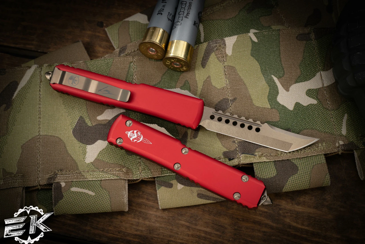 Microtech Ultratech Hellhound OTF Automatic Knife Red 3.4" Bronze 119-13RDS 5 Microtech Ultratech Hellhound OTF Automatic Knife Red 3.4" Bronze 119-13RDS - Image 3