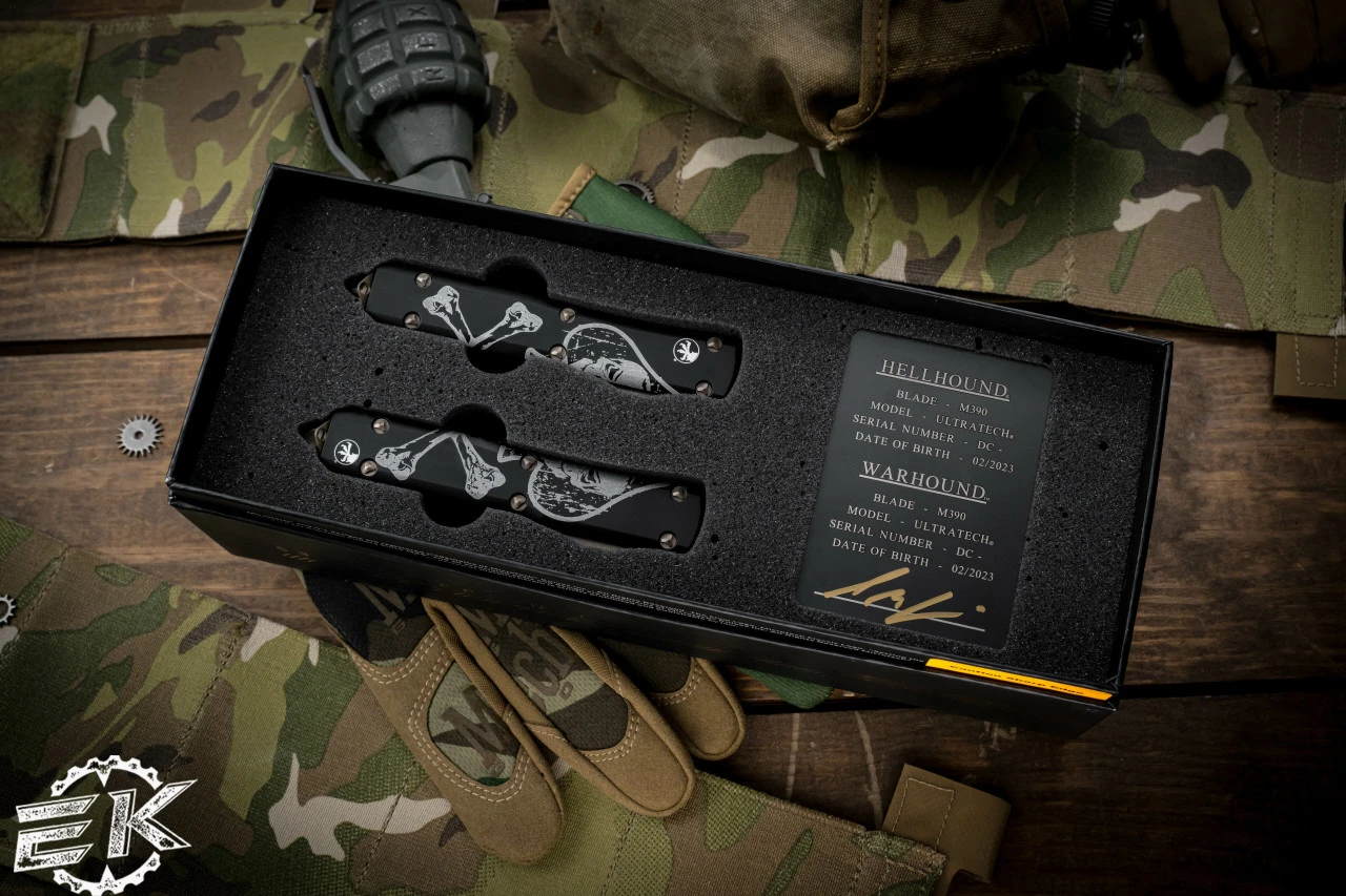 Microtech Ultratech Death Card Warhound/Hellhound Set 3.4" Bronze 119-13SET-DCS 10 Microtech Ultratech Death Card Warhound/Hellhound Set 3.4" Bronze 119-13SET-DCS - Image 8