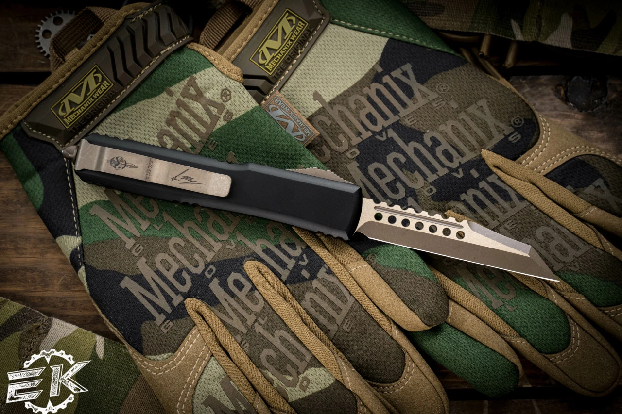 Microtech Ultratech Death Card Warhound/Hellhound Set 3.4" Bronze 119-13SET-DCS 8 Microtech Ultratech Death Card Warhound/Hellhound Set 3.4" Bronze 119-13SET-DCS - Image 6