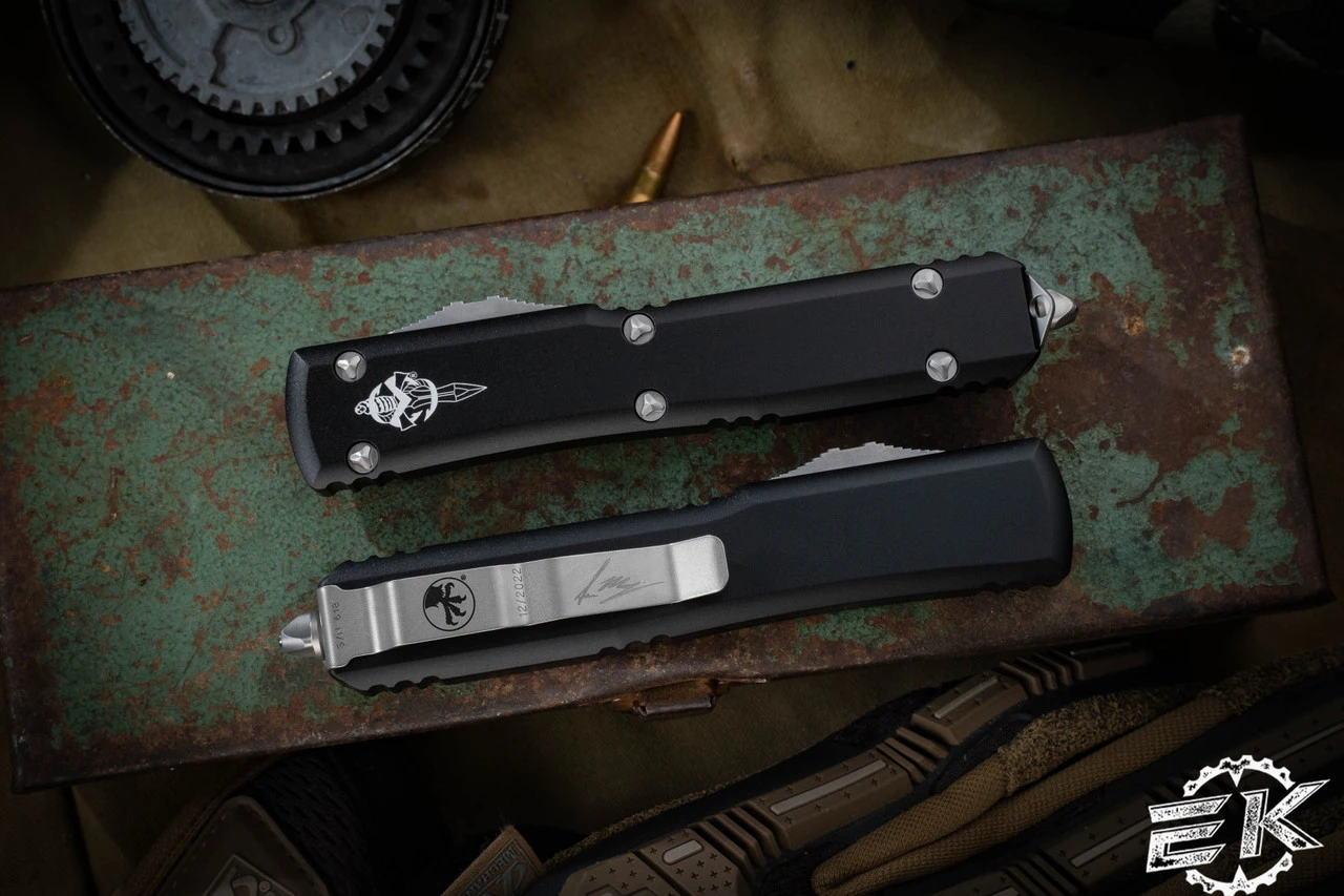Microtech Ultratech Hellhound Razor OTF Automatic Knife 3.4" Stonewash 119R-10S 5 Microtech Ultratech Hellhound Razor OTF Automatic Knife 3.4" Stonewash 119R-10S - Image 3