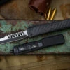 Microtech Ultratech Hellhound Razor Carbon Fiber OTF Automatic Knife 3.4" Black 119R-1CFS