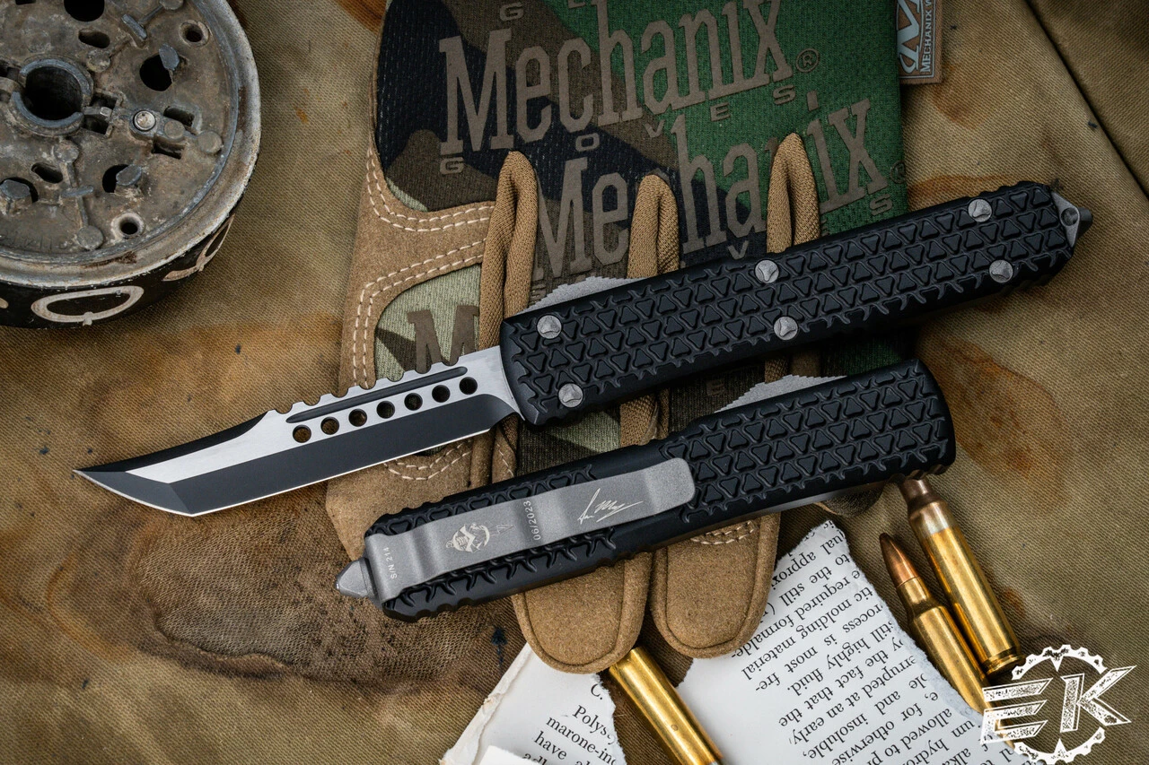Microtech Ultratech Tri Grip Gun Metal Hardware OTF Automatic Knife 3.4" Hellhound 119T-1GMEKS (EKnives EKclusive) 3 Microtech Ultratech Tri Grip Gun Metal Hardware OTF Automatic Knife 3.4" Hellhound 119T-1GMEKS (EKnives EKclusive)