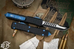 Microtech Ultratech Tri Grip Hellhound OTF Automatic Knife Patriot Blue Hardware 3.4" Black Two Tone 119T-1PBEKS (EKnives EKclusive) 5 Microtech Ultratech Tri Grip Hellhound OTF Automatic Knife Patriot Blue Hardware 3.4" Black Two Tone 119T-1PBEKS (EKnives EKclusive) -Southern Blades 119T 1 PBEKS 2 96703.1687818911