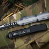 Microtech Ultratech Warhound Clear Top OTF Automatic Knife 3.4" Black 119W-1CLS