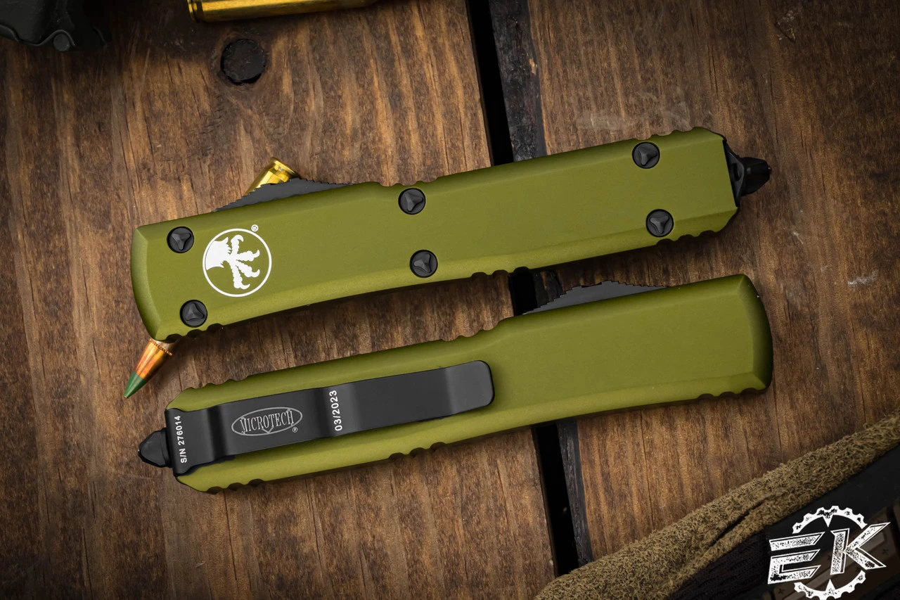 Microtech Ultratech OTF Automatic Knife OD Green 3.4" Bayonet Black 120-1OD 5 Microtech Ultratech OTF Automatic Knife OD Green 3.4" Bayonet Black 120-1OD - Image 3