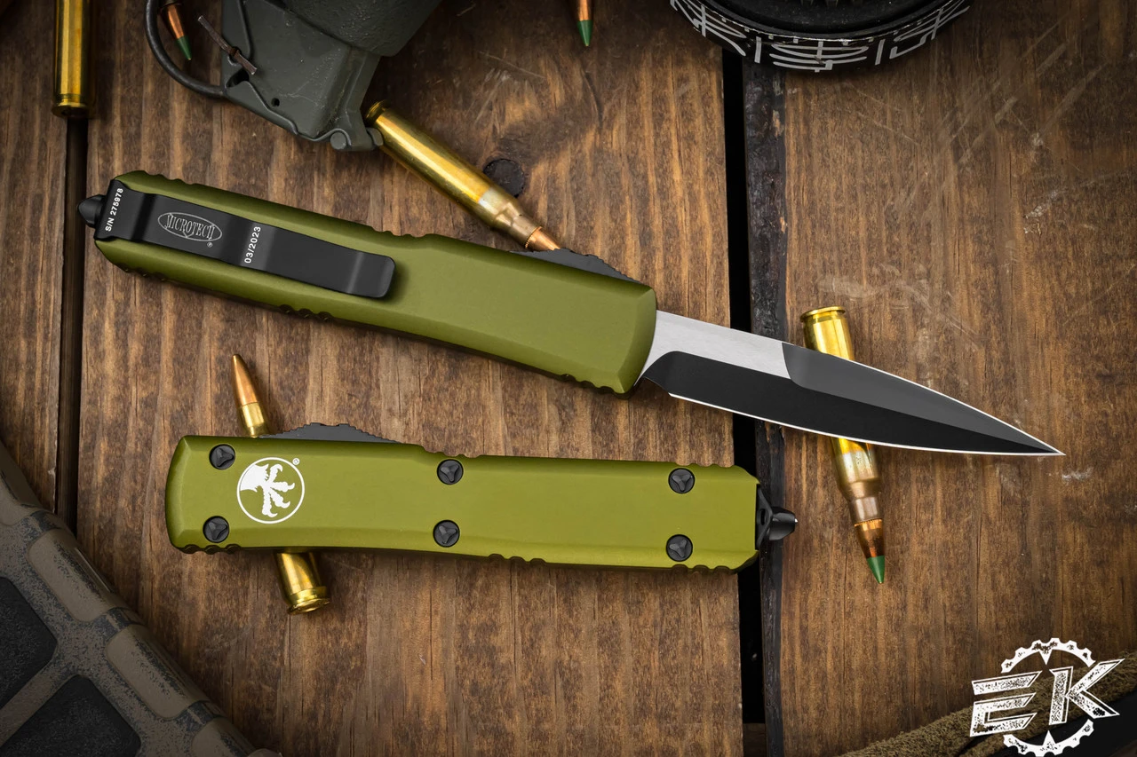 Microtech Ultratech OTF Automatic Knife OD Green 3.4" Bayonet Black 120-1OD 4 Microtech Ultratech OTF Automatic Knife OD Green 3.4" Bayonet Black 120-1OD - Image 2