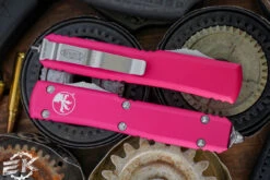 Microtech Ultratech Pink OTF Automatic 3.4" Bayonet Stonewash 120-10PK -Southern Blades 120 10 PK 3 31669.1668284004