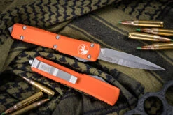 Microtech Ultratech OTF Automatic Knife Orange 3.4" Satin Bayonet 120-4OR