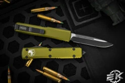 Microtech Ultratech OTF Automatic Knife OD Green 3.4" Drop Point Black 121-1OD -Southern Blades 121 10D 70051.1680815913