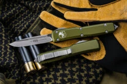 Microtech Ultratech OTF Automatic Knife OD Green 3.4" Drop Point Apocalyptic Stonewash 121-10APOD