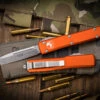 Microtech Ultratech OTF Automatic Knife Orange 3.4" Drop Point Stonewash 121-10OR