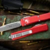 Microtech Ultratech OTF Automatic Knife Red 3.4" Drop Point Stonewash 121-10RD