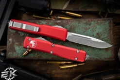 Microtech Ultratech OTF Automatic Knife Red 3.4" Drop Point Stonewash 121-10RD 6 Microtech Ultratech OTF Automatic Knife Red 3.4" Drop Point Stonewash 121-10RD -Southern Blades 121 10 RD 35340.1683358380