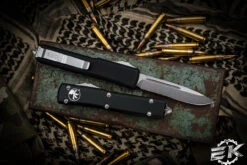 Microtech Ultratech OTF Automatic Knife 3.4" Drop Point Stonewash Serrated 121-11 -Southern Blades 121 11 2 93413.1679498740