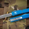 Microtech Ultratech OTF Automatic Knife Blue 3.4" Drop Point Serrated Apocalyptic 121-11APBL 1 Microtech Ultratech OTF Automatic Knife Blue 3.4" Drop Point Serrated Apocalyptic 121-11APBL -Southern Blades 121 11 APBL 03637.1682529732