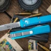 Microtech Ultratech OTF Automatic Knife Turquoise 3.4" Drop Point Stonewash Serrated 121-11TQ 1 Microtech Ultratech OTF Automatic Knife Turquoise 3.4" Drop Point Stonewash Serrated 121-11TQ -Southern Blades 121 11 TQ 2 62795.1691431501