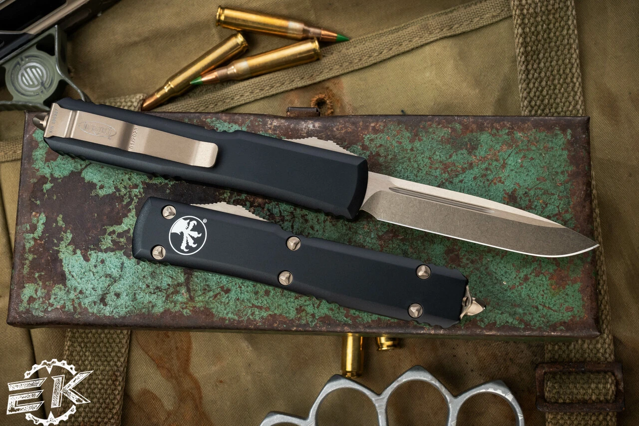 Microtech Ultratech OTF Automatic Knife Black 3.4" Bronze Drop Point 121-13 4 Microtech Ultratech OTF Automatic Knife Black 3.4" Bronze Drop Point 121-13 - Image 2