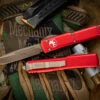 Microtech Ultratech OTF Automatic Knife Red 3.4" Bronze Apocalyptic Drop Point 121-13APRD -Southern Blades 121 13 APRD 2 27150.1675356679