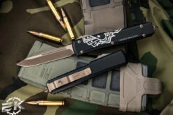 Microtech Ultratech "Dead Man's Hand" OTF Automatic Knife 3.4" Drop Point Bronze 121-13DMS