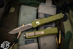Microtech Ultratech OTF Automatic Knife OD Green 3.4" Drop Point Bronze 121-13OD