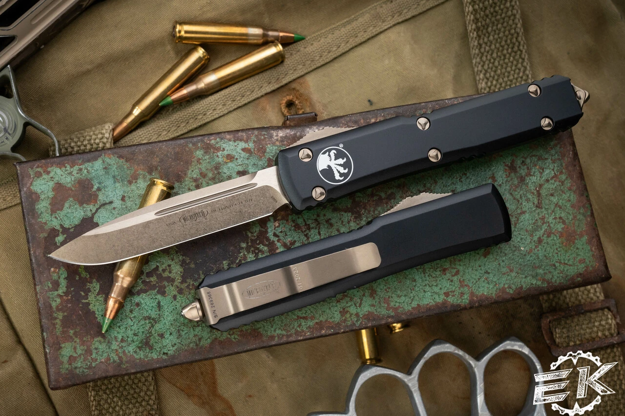 Microtech Ultratech OTF Automatic Knife Black 3.4" Bronze Drop Point 121-13 3 Microtech Ultratech OTF Automatic Knife Black 3.4" Bronze Drop Point 121-13