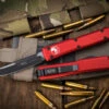 Microtech Ultratech OTF Automatic Knife Red 3.4" Black Drop Point 121-1RD