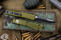 Microtech Ultratech OTF Automatic Knife OD Green 3.4" Drop Point Black Serrated 121-2OD -Southern Blades 121 2 OD 2 69480.1684949432