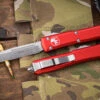 Microtech Ultratech OTF Automatic Knife Red 3.4" Drop Point Satin 121-4RD