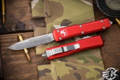Microtech Ultratech OTF Automatic Knife Red 3.4" Drop Point Satin 121-4RD