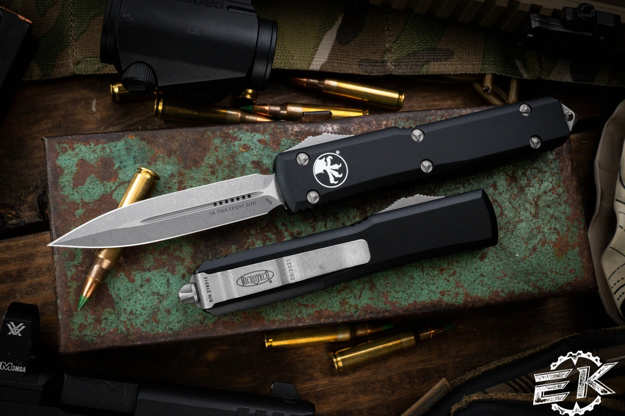 Microtech Ultratech OTF Automatic Knife 3.4" Dagger Apocalyptic 122-10AP 3 Microtech Ultratech OTF Automatic Knife 3.4" Dagger Apocalyptic 122-10AP