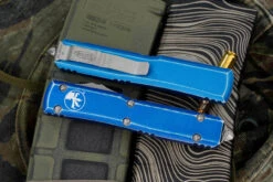 Microtech Ultratech OTF Automatic Knife Distressed Blue 3.4" Dagger Stonewash 122-10DBL -Southern Blades 122 10 DBL 3 73638.1666613490