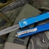 Microtech Ultratech OTF Automatic Knife Distressed Blue 3.4" Dagger Stonewash 122-10DBL -Southern Blades 122 10 DBL 21234.1666613489