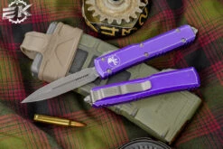 Southern Blades 41 Microtech Ultratech OTF Automatic Knife Distressed Purple 3.4" Dagger Stonewash 122-10DPU