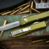 Microtech Ultratech OTF Automatic Knife OD Green 3.4" Dagger Stonewash 122-10OD