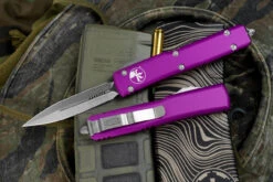 Microtech Ultratech Violet OTF D/E Dagger 3.4" Stonewash 122-10VI