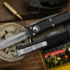 Microtech Ultratech Black OTF Automatic D/E 3.4" Dagger Apocalyptic Serrated 122-11AP