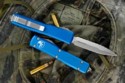 Microtech Ultratech OTF Automatic Knife Blue 3.4" Dagger Stonewash Serrated 122-12BL -Southern Blades 122 12 BL 2 75887.1691430719