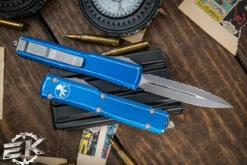 Microtech Ultratech OTF Automatic Knife Distressed Blue 3.4" Dagger Stonewash Serrated 122-12DBL 5 Microtech Ultratech OTF Automatic Knife Distressed Blue 3.4" Dagger Stonewash Serrated 122-12DBL -Southern Blades 122 12 DBL 23656.1691435774