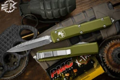 Microtech Ultratech OTF Automatic Knife OD Green 3.4" Dagger Stonewash Serrated 122-12OD