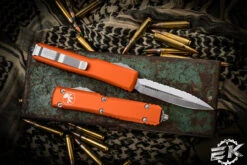 Microtech Ultratech OTF Automatic Knife Orange 3.4" Stonewash Dagger Serrated 122-12OR 5 Microtech Ultratech OTF Automatic Knife Orange 3.4" Stonewash Dagger Serrated 122-12OR -Southern Blades 122 12 OR 2 92773.1678854197